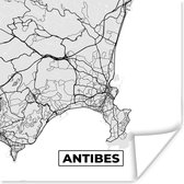 Poster Kaart - Stadskaart - Antibes - Plattegrond - Frankrijk - 50x50 cm