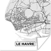 Affiche Le Havre - Carte - France - Carte - Plan de ville - 50x50 cm