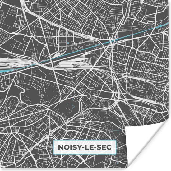 Poster Frankrijk - Plattegrond - Stadskaart - Noisy-le-Sec - Kaart