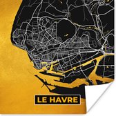 Affiche Plan - Plan de ville - Le Havre - Carte - France - 50x50 cm