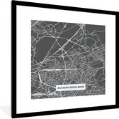 Fotolijst incl. Poster - Plattegrond - Stadskaart - Kaart - Frankrijk - Aulnay-sous-Bois - 40x40 cm - Posterlijst