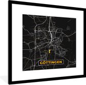 Fotolijst incl. Poster - Stadskaart – Plattegrond – Duitsland – Goud – Göttingen – Kaart - 40x40 cm - Posterlijst