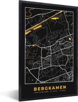 Fotolijst incl. Poster - Stadskaart – Kaart – Bergkamen – Gold – Duitsland – Plattegrond - 40x60 cm - Posterlijst