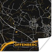 Poster Goud – Duitsland – Plattegrond – Gold – Stadskaart – Kaart – Offenberg - 75x75 cm
