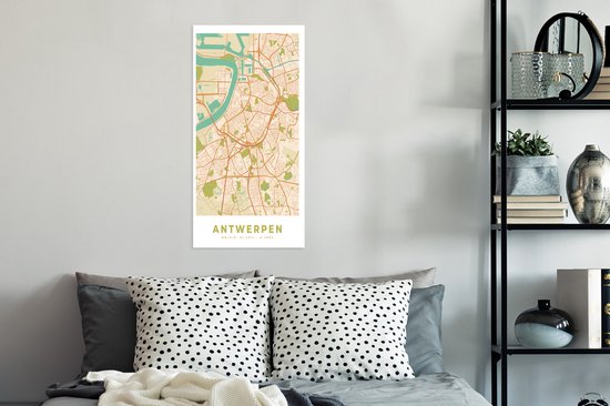 Affiche Anvers - Carte - Plan de la ville - Anvers - Carte - 40x80 cm