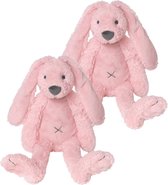 2x stuks happy Horse roze pluche konijn knuffel Richie - Dieren speelgoed konijnen