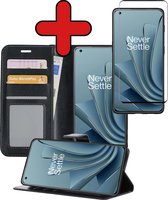 OnePlus 10 Pro Case Book Case Cover Wallet Cover avec protecteur d'écran - OnePlus 10 Pro Case Case Wallet Case - Zwart