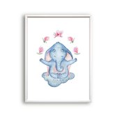 Poster Yoga olifant - Namaste / Jungle / Safari / 70x50cm