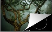 KitchenYeah® Inductie beschermer 80x52 cm - Appelboom - Bos - Mist - Kookplaataccessoires - Afdekplaat voor kookplaat - Inductiebeschermer - Inductiemat - Inductieplaat mat