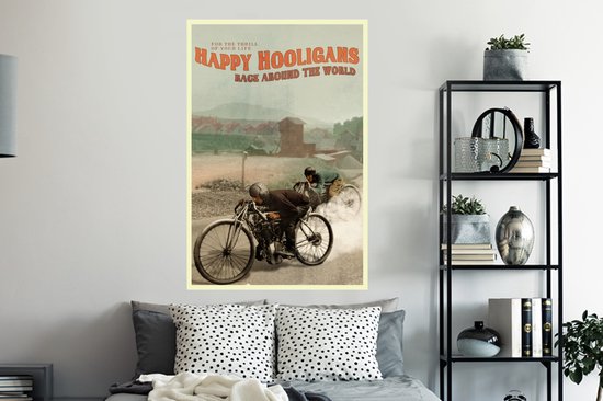 Muurstickers - Sticker Folie - Mancave - Motor - Vintage - Quote - 80x120 cm - Plakfolie - Muurstickers Kinderkamer - Zelfklevend Behang - Zelfklevend behangpapier - Stickerfolie