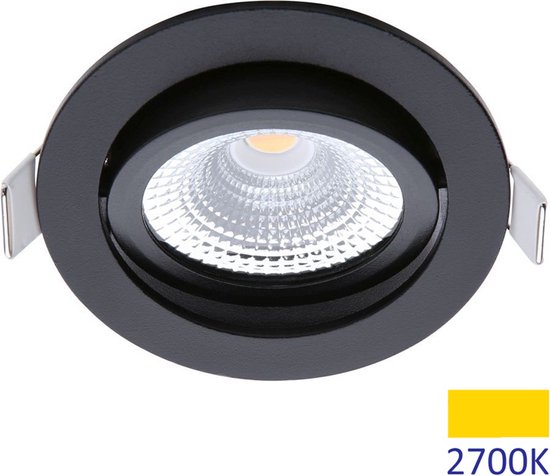 LED Inbouwspots Zwart - 5W – IP54 – 2700K - Kantelbaar