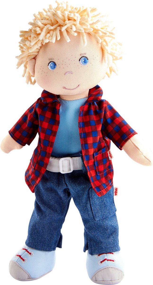 Haba Knuffelpop Nick Blauw/rood 30 Cm