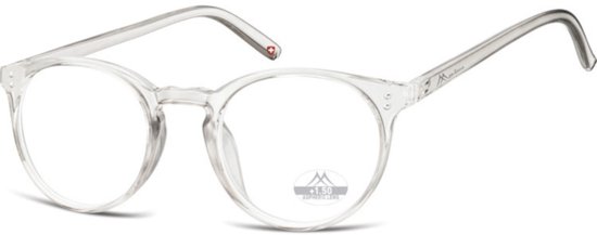 Montana Eyewear HMR55 Leesbril rond - +1.00 - Transparant grijs