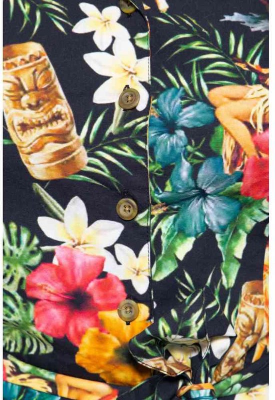 Combinaison Queen Kerosin -XL- Zwart Tropical