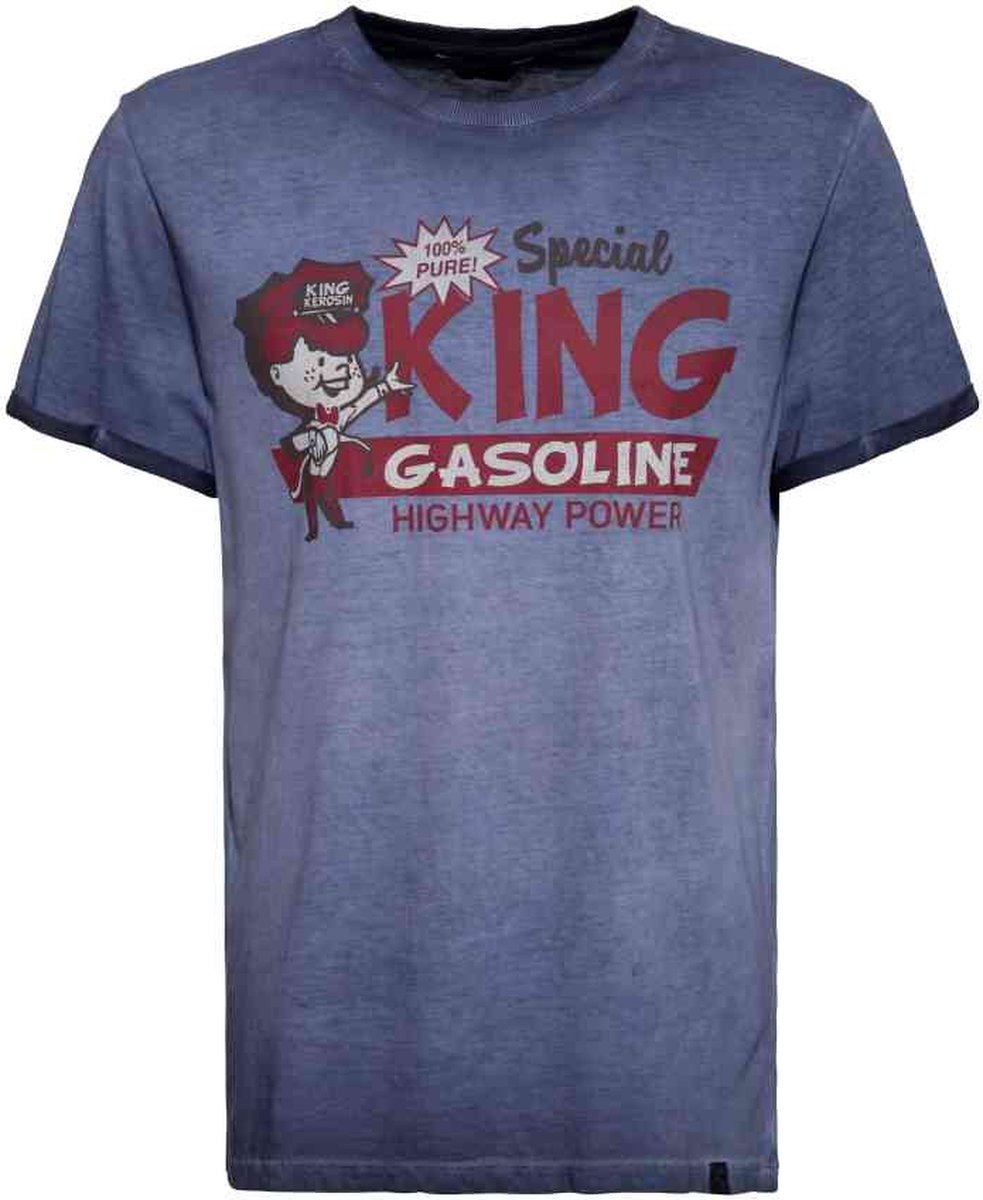 King Kerosin Heren Tshirt -XXL- Special King Gasoline Donkerblauw