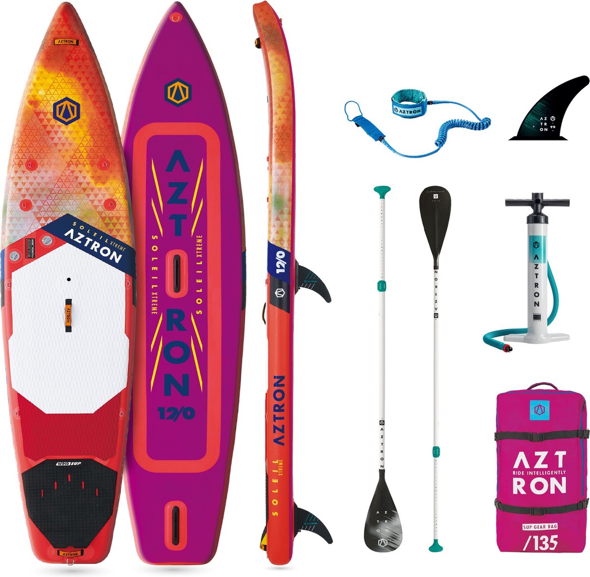 Bol.com Aztron Soleil Extreme Opblaasbaar Windsurf SUP Board en Kajak - 366 cm aanbieding