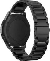 Strap-it Smartwatch bandje 20mm - Titanium horlogeband geschikt voor Samsung Galaxy Watch 42mm / Watch Active & Active2 40 & 44mm / Galaxy Watch 3 41mm / Gear Sport - Amazfit Bip / GTS - Polar Ignite / Unite / Pacer - zwart