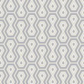 Grafisch behang Profhome 377076-GU vliesbehang glad met geometrische vormen mat grijs goud wit 5,33 m2