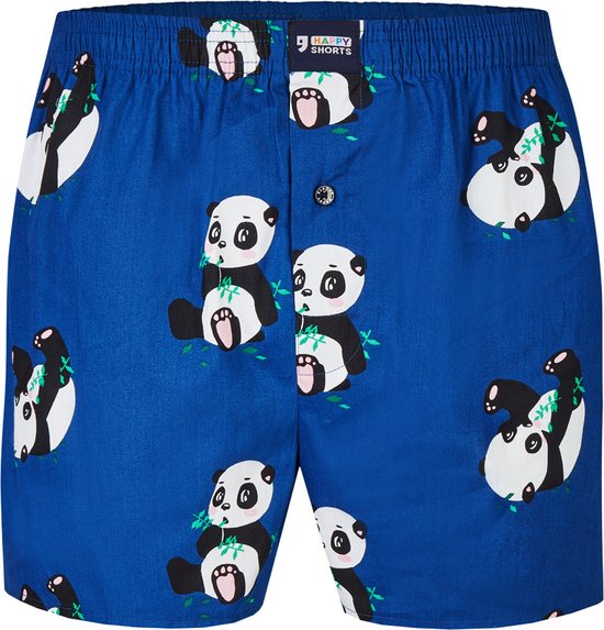 Happy Shorts Caleçon Large Imprimé Panda Blauw - Taille S | Caleçon ample