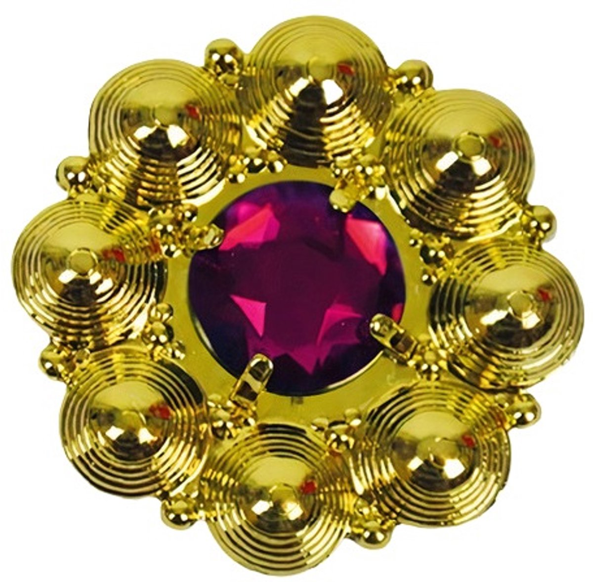 Witbaard Baretspeld Rond Goud/rood