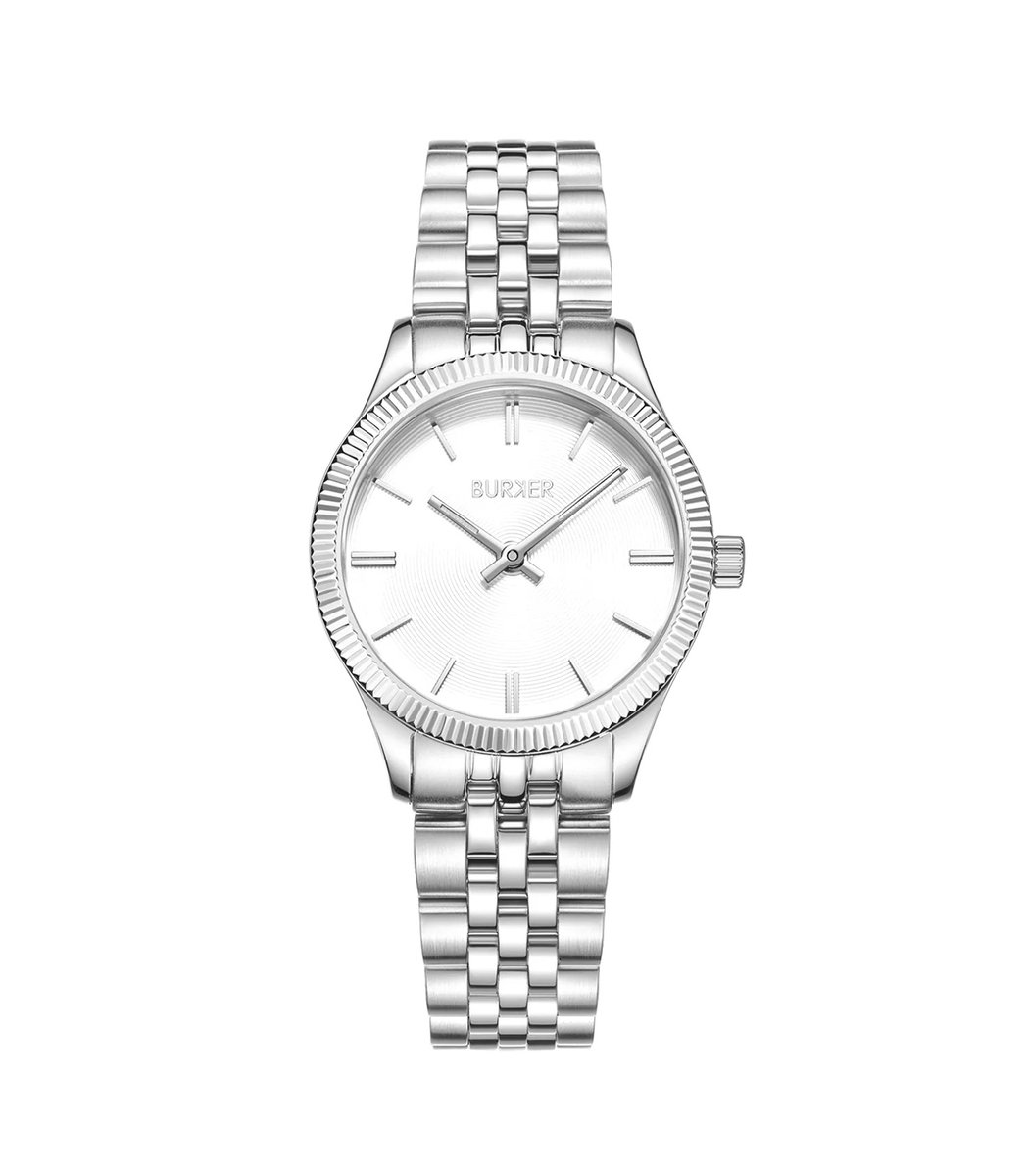 BURKER Isabell Horloge Dames - Rechthoekig - Zilver - Schakelband - 28 mm