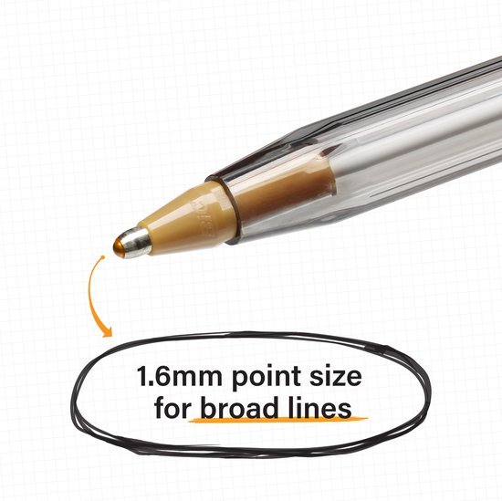 Balpen Bic Cristal medium assorti blister à 5 stuks