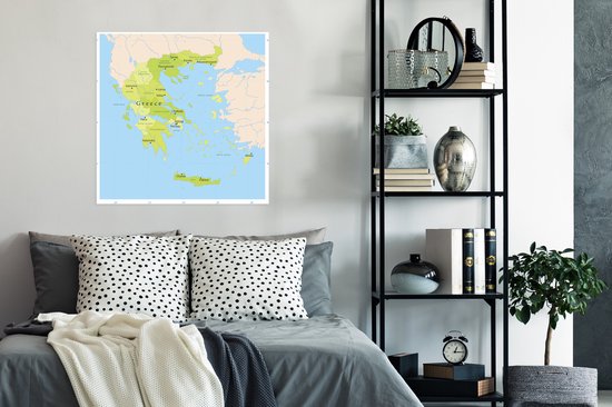Carte verte de la Grèce 75x75 cm