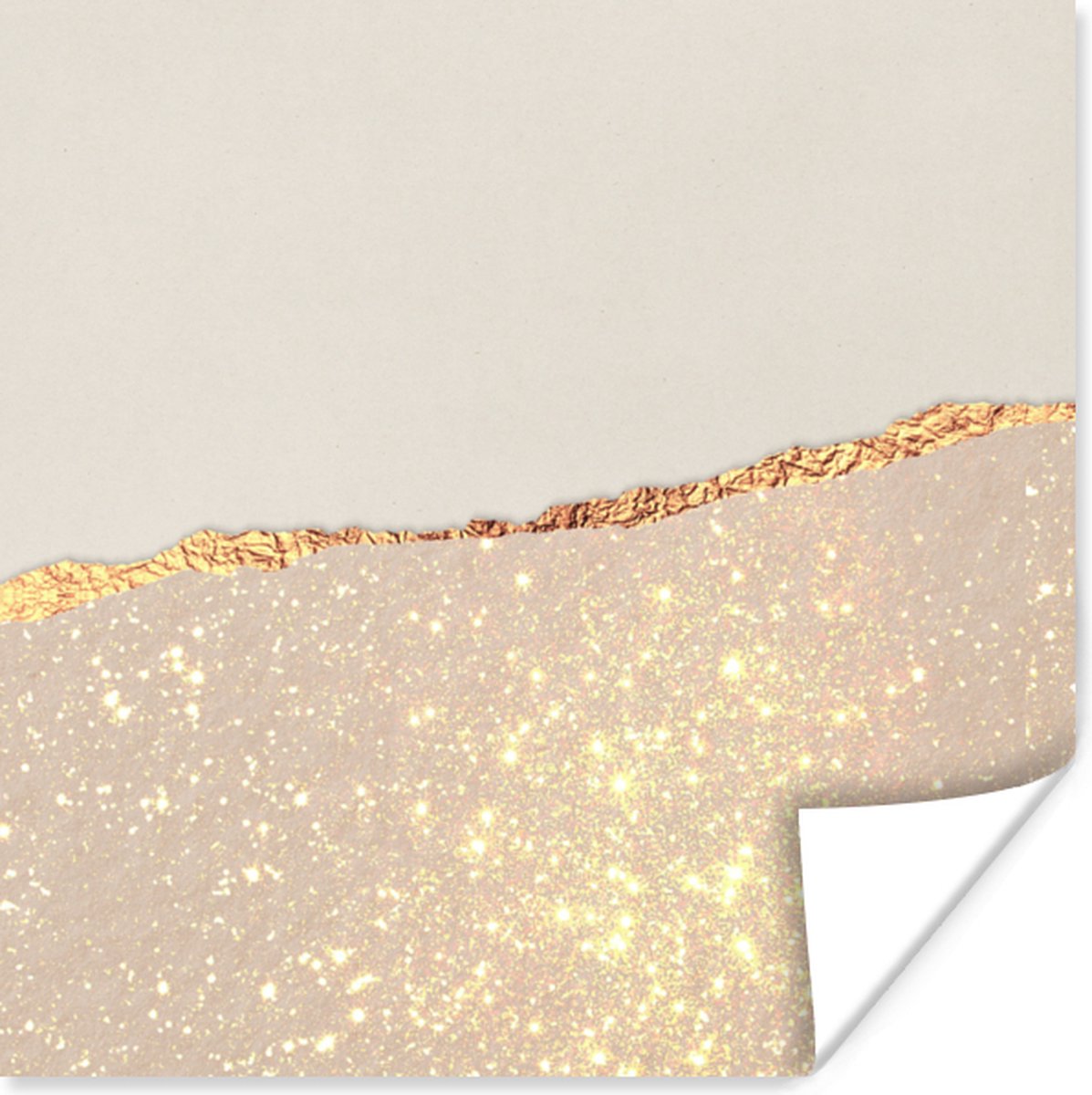 Poster Goud - Roze - Glitter - Chic - Design - 75x75 cm