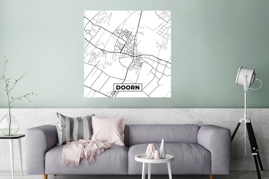Poster Carte - Plan de la ville - Doorn - Carte - 75x75 cm