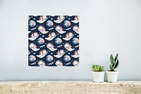 Poster Kinderen - Ruimte - Patronen - Jongen - Meiden - Kids - Kinderen - 30x30 cm