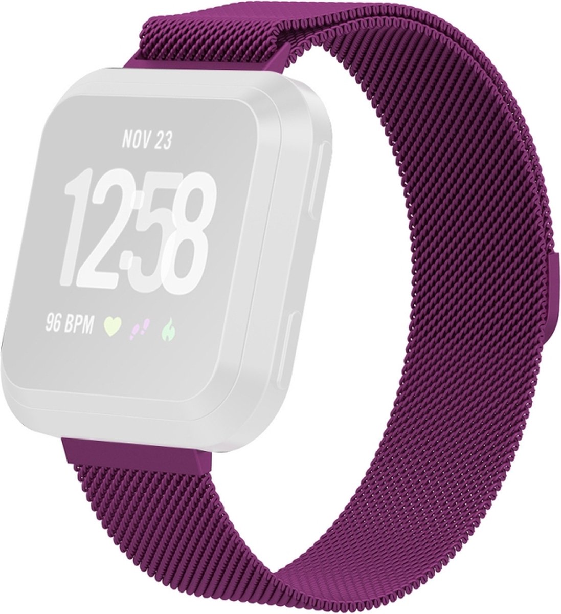 Milanees bandje - geschikt voor Fitbit Versa / Versa 2 - maat S/M - paars