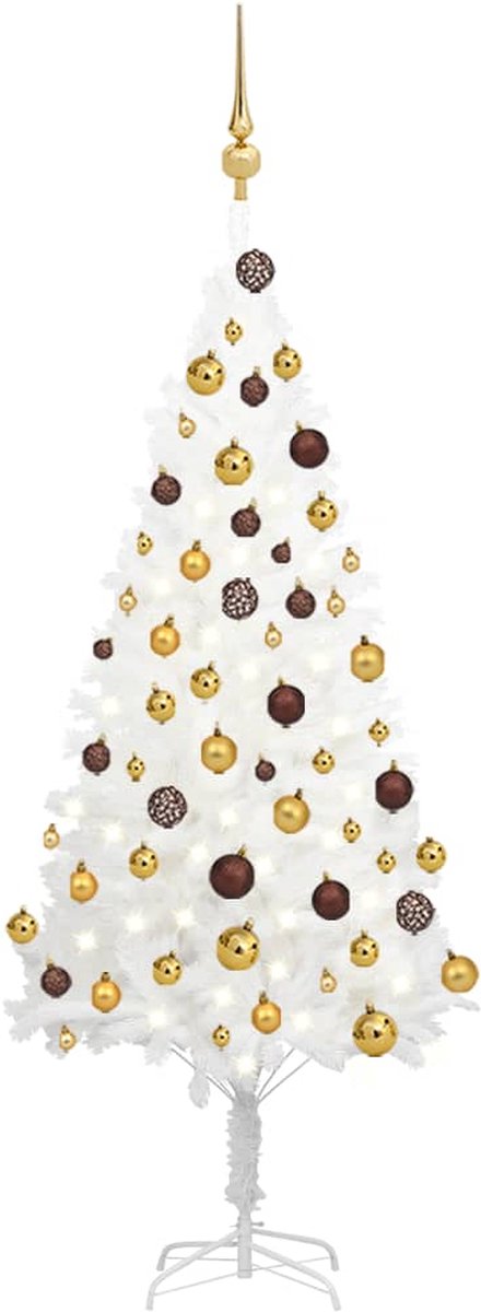 VidaLife Kunstkerstboom met LED's en kerstballen 120 cm wit