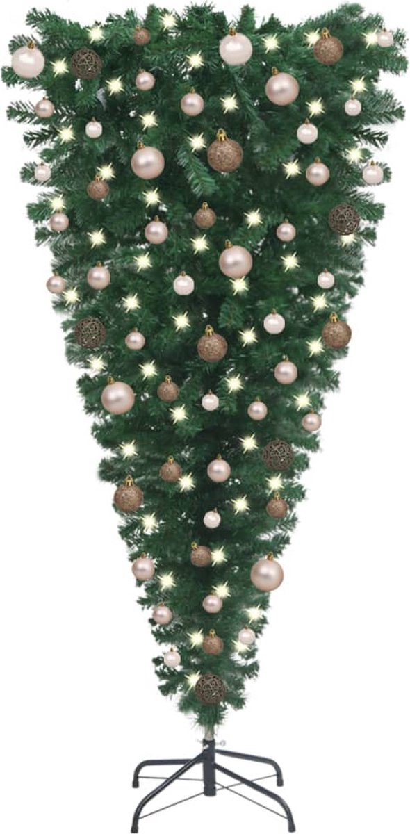 VidaLife Kunstkerstboom omgekeerd met LED's en kerstballen 180 cm