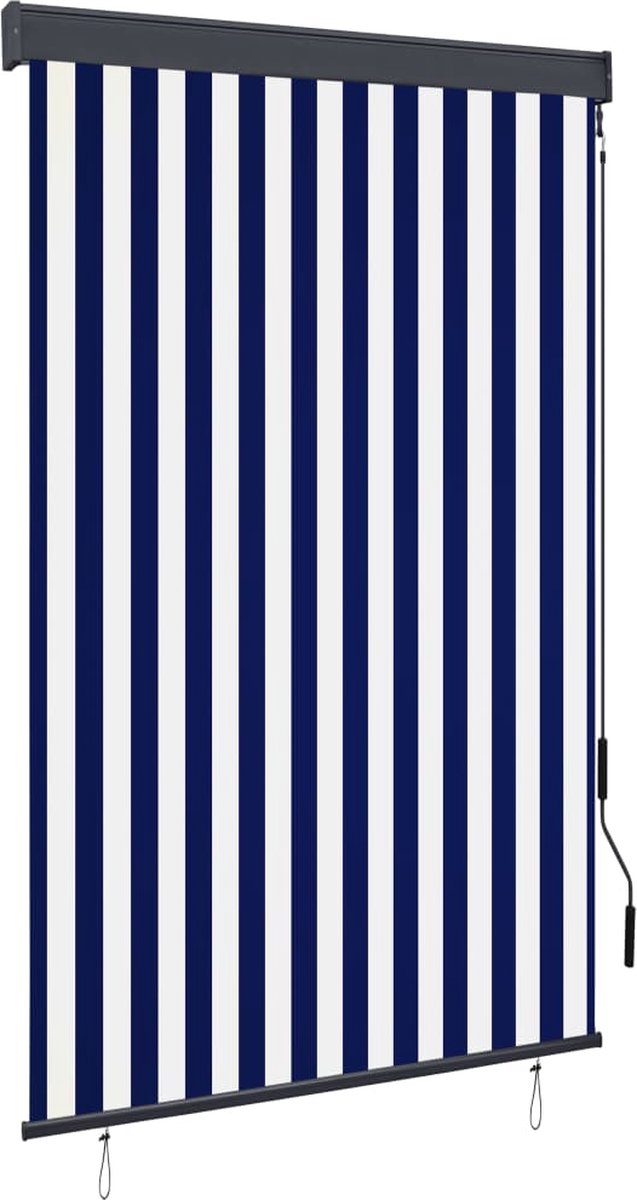 VidaLife Rolgordijn voor buiten 120x250 cm blauw en wit
