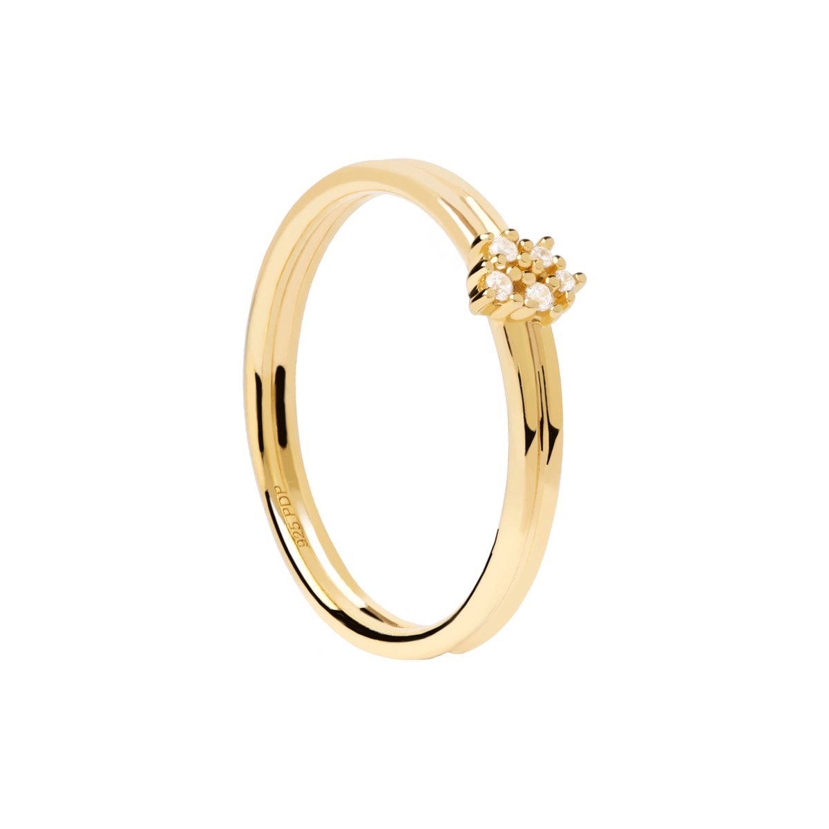 P D Paola Dames Ring Gouden plating;Zilver - Goudkleurig - 18.00 mm / maat 57