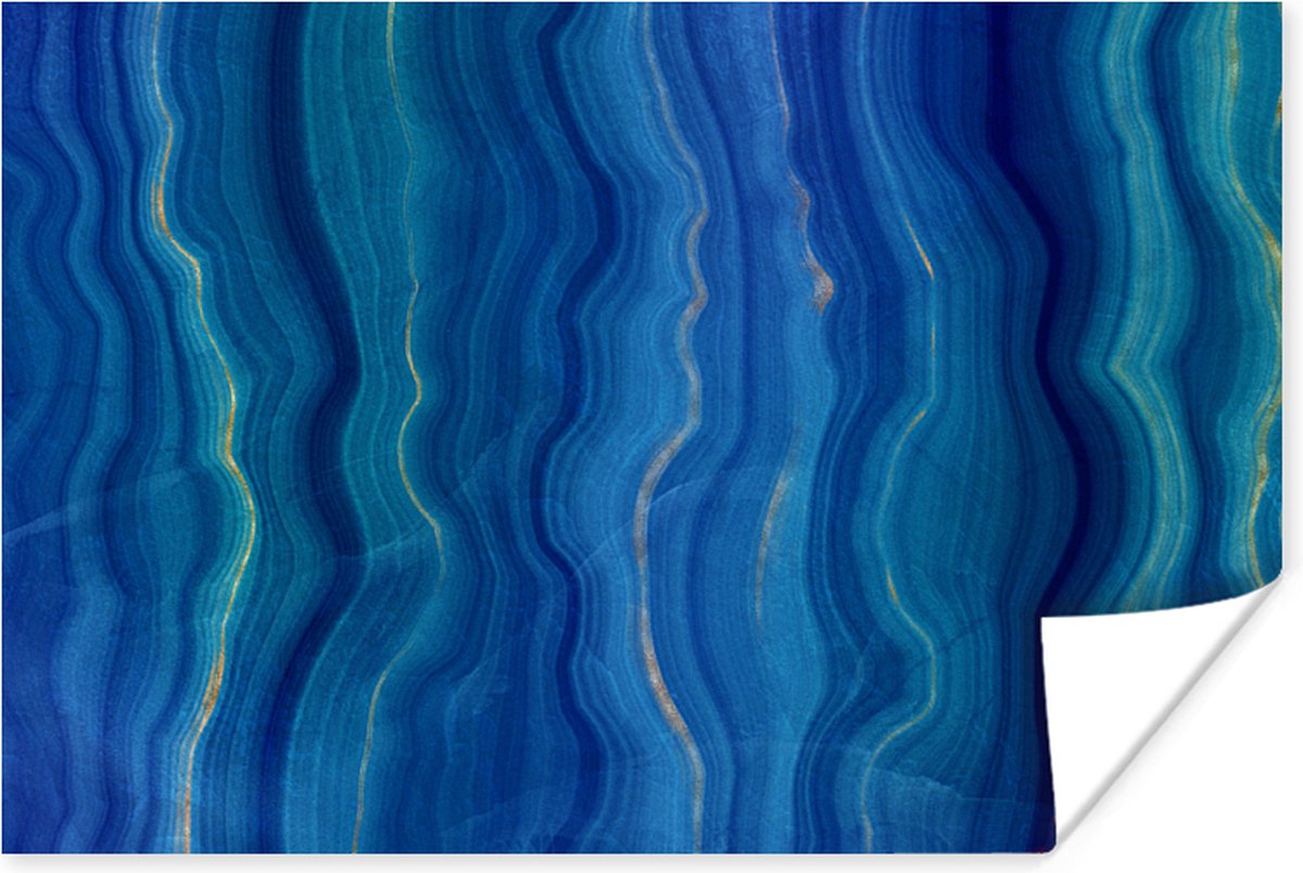 Poster Agaat geode - Edelstenen - Blauw - 30x20 cm