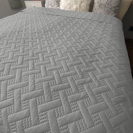 Homelevel Bedsprei/sofaplaid, dagdeken, plaid, XXL-deken, 170 x 220 cm, ecru /beige patroon