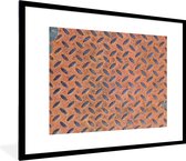 Fotolijst incl. Poster - Diamantplaat - Retro - Roest - 80x60 cm - Posterlijst