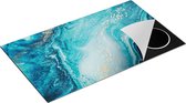 Chefcare Inductie Beschermer Abstracte Kunst Blauwe Oceaan - 90x52 cm - Afdekplaat Inductie - Kookplaat Beschermer - Inductie Mat