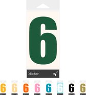 Container Sticker Huisnummer - Cijfer 6 Cijfersticker - Kliko Sticker - Deursticker - Weerbestendig - 10 x 5,5 cm - Bosgroen
