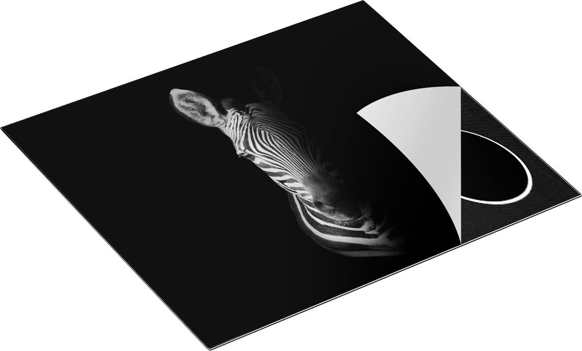 Chefcare Inductie Beschermer Halve Zebra - Zwart Wit - 58,3x51,3 cm - Afdekplaat Inductie - Kookplaat Beschermer - Inductie Mat