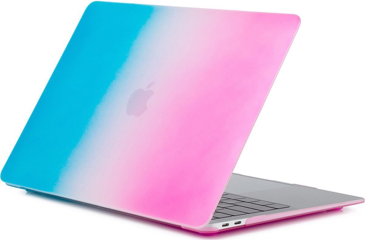 Mobigear - Laptophoes geschikt voor Apple MacBook Pro 16 Inch (2019-2020) Hoes Hardshell Laptopcover MacBook Case | Mobigear Rainbow Matte - Blauw / Roze - Model A2141