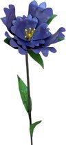 Floz Design tuinsteker paarse bloem - hibiscus - 90 cm - gerecycled metaal - fairtrade