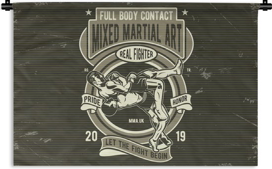 Tapisserie murale - Toile murale - Mancave - Sport - Arts martiaux - Vintage - 120x80 cm - Tapis mural