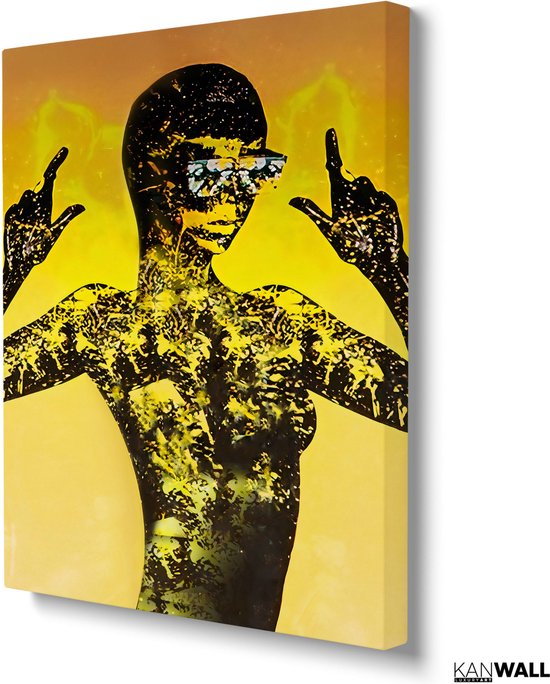 Luxe Canvas Schilderij Yellow Girl | | Woonkamer | Slaapkamer | | | Design | Art | Modern | ** DIK!
