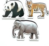 Kikkerland boekenleggers Aziatische dieren - Magnetische boekenlegger - Set van 3