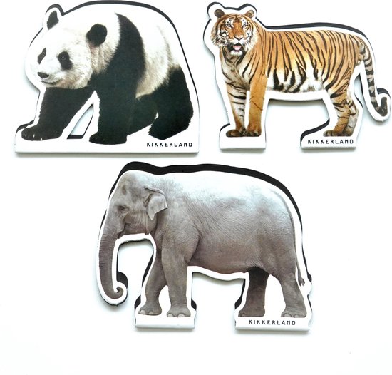 Kikkerland boekenleggers Aziatische dieren - Magnetische boekenlegger - Set van 3