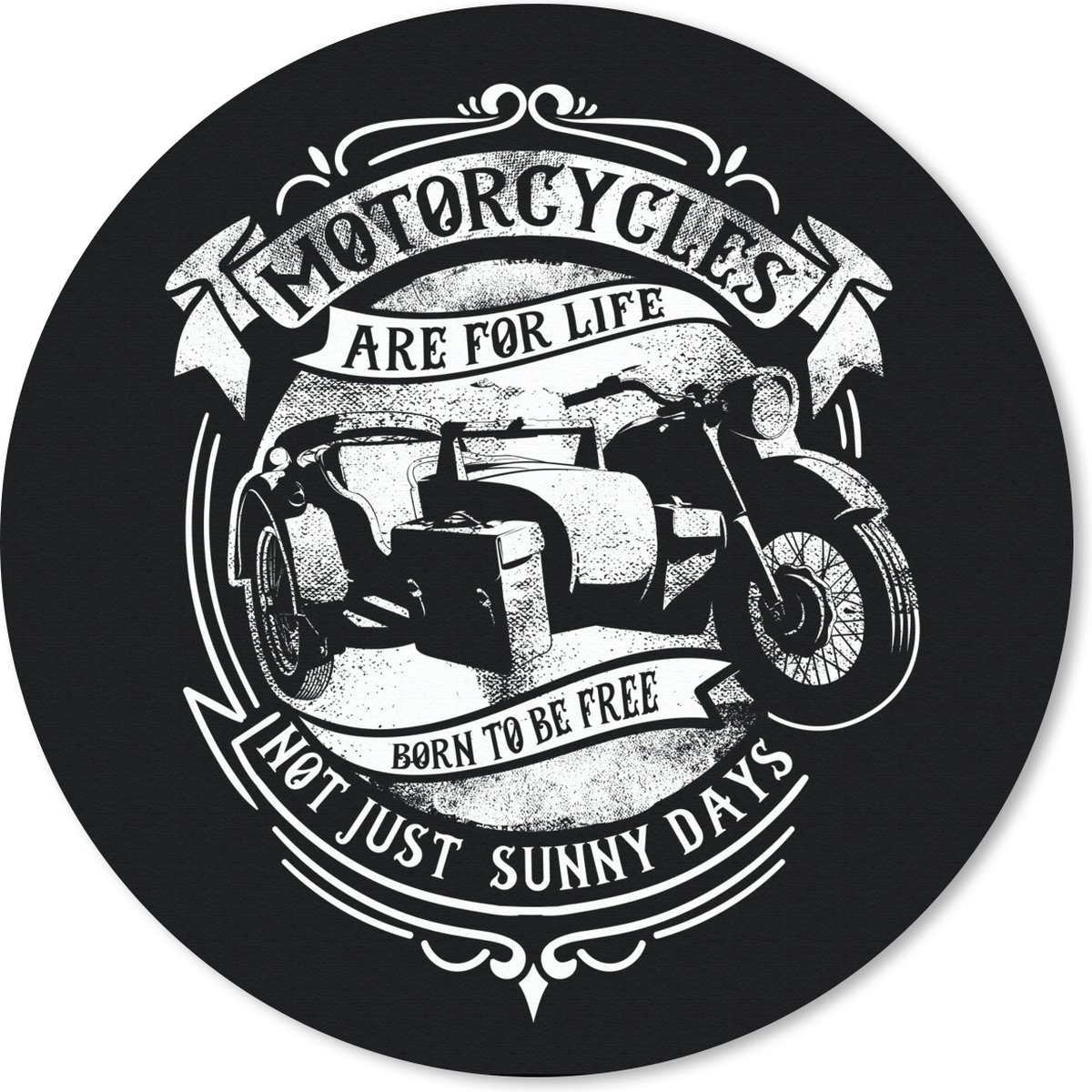 Muismat rond 20x20 cm - Mousepad Mancave - Motor - Retro - Quote - Ronde muismatten