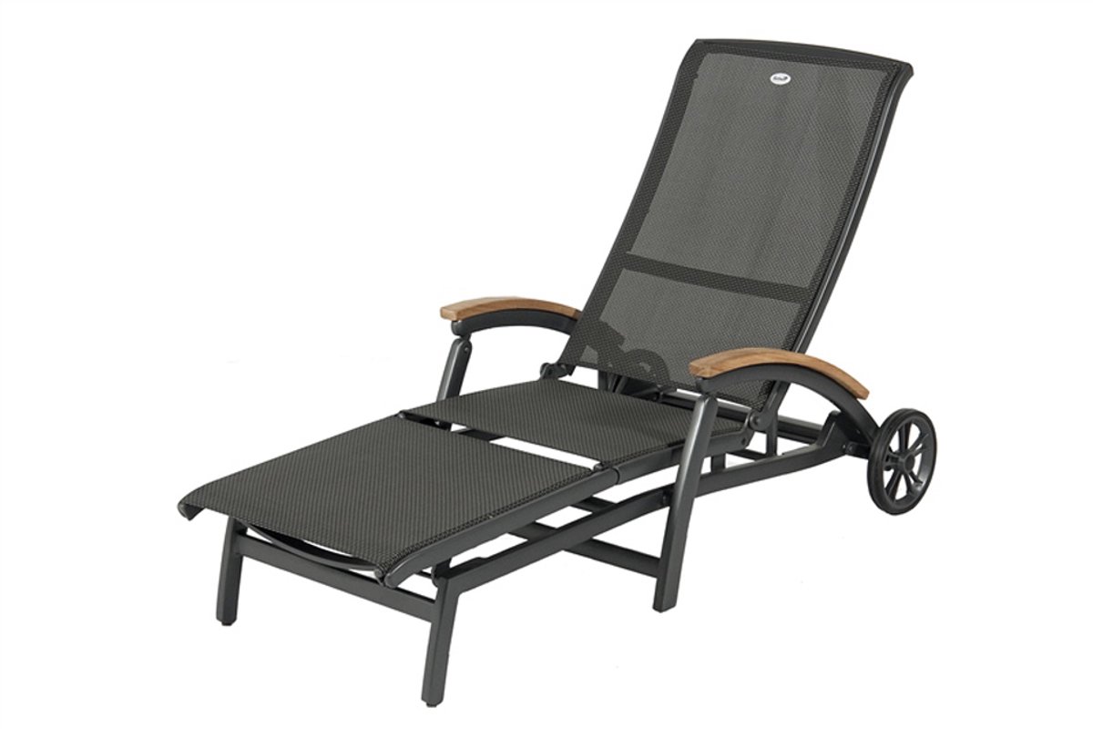 Hartman Da Vinci bain de soleil avec accoudoirs en teck