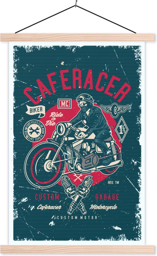 Porte-affiche avec affiche - Affiche scolaire - Mancave - Moteur - Outils - Rétro - 120x180 cm - lattes vierges